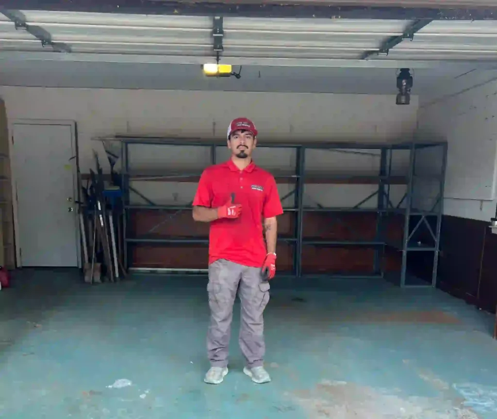 After garage cleanout in Frisco, TX showing a completely cleaned and organized space by Junk Quest junk removal