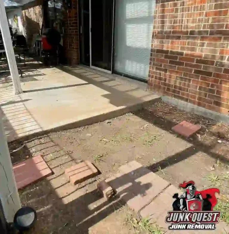 Clean backyard after Junk Quest completed a hot tub removal in Frisco, TX