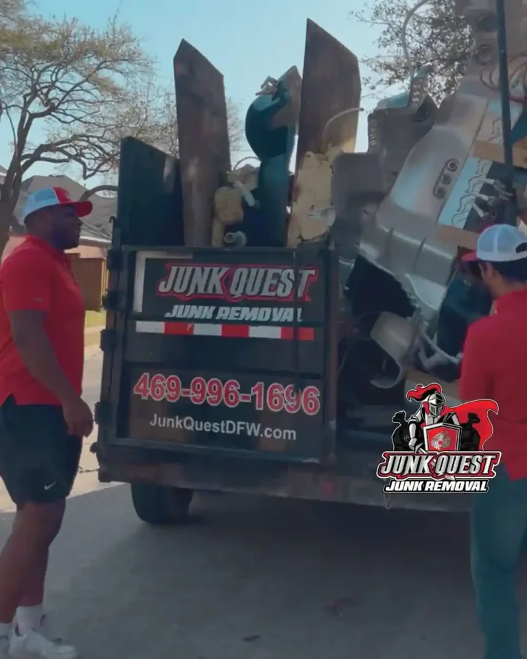 Junk Quest crew removing an old hot tub during a professional junk removal job