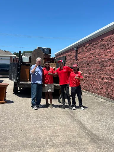 Junk Quest Removal team after furniture donation pickup supporting North Dallas charities