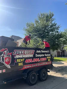 Junk Quest Removal crew loading dismantled hot tub materials during hot tub removal service in North Dallas