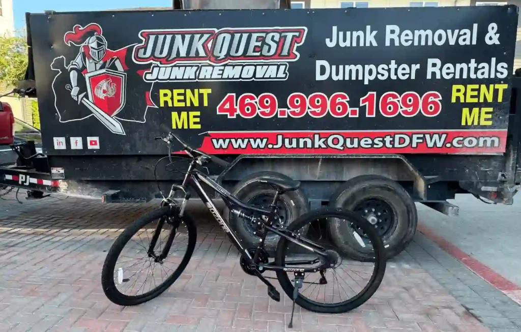junk removal McKinney community donation bike Junk Quest trailer