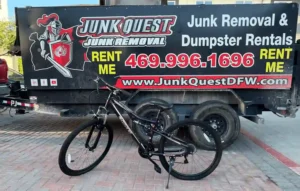 junk removal McKinney community donation bike Junk Quest trailer