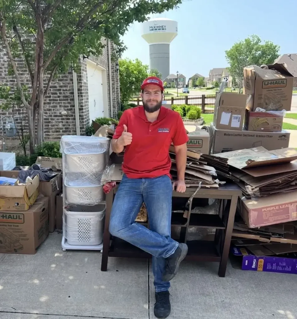 Junk Quest crew performing a house cleanout in The Colony, TX.