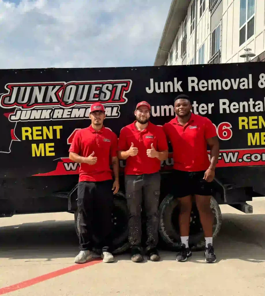 Junk Quest team in Dallas, TX after completing a hoarding cleanout project.