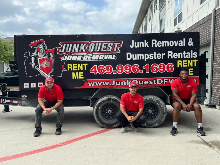 Junk Quest crew during a junk removal job in Allen, TX