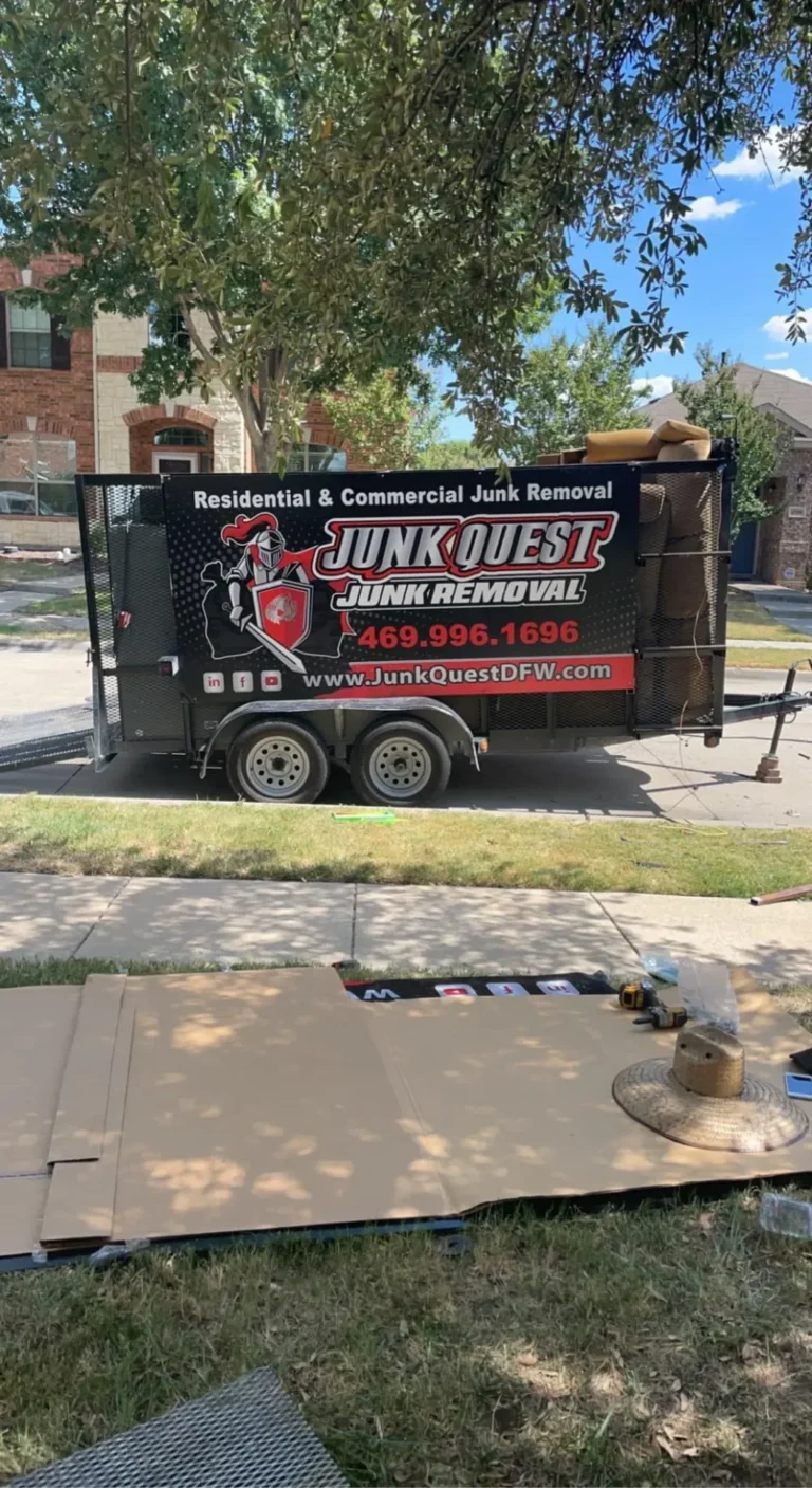 Junk Quest team member during a junk removal job in Melissa, TX.